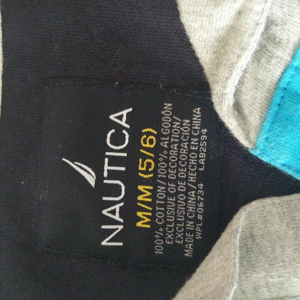 Nautica  boys  color block  -short sleeve polo shirt size medium (5/6) - Picture 5 of 6